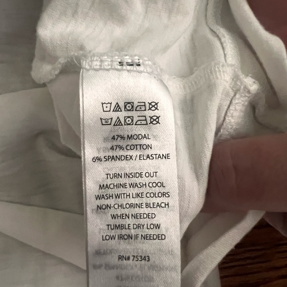 Sigrid Olsen White Relaxed 3/4 Sleeve Casual Tee - Medium - Picture 6 of 8